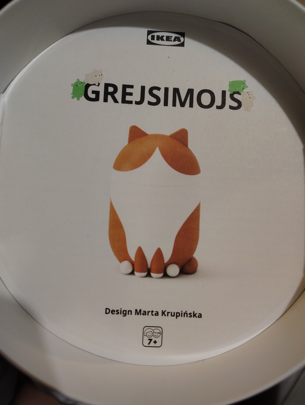 GREJSIMOJS Orange and White Decorative Figurine